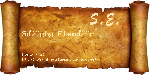 Sághy Elemér névjegykártya