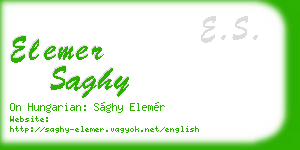 elemer saghy business card